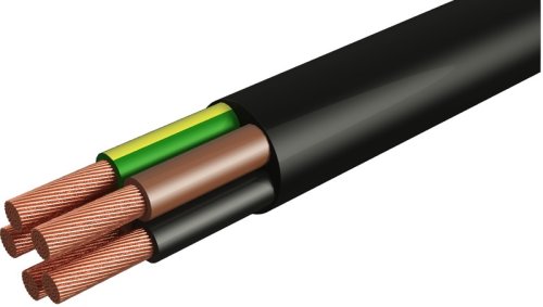 Кабель силовой ПВС 5x0,75 ГОСТ черный картинка